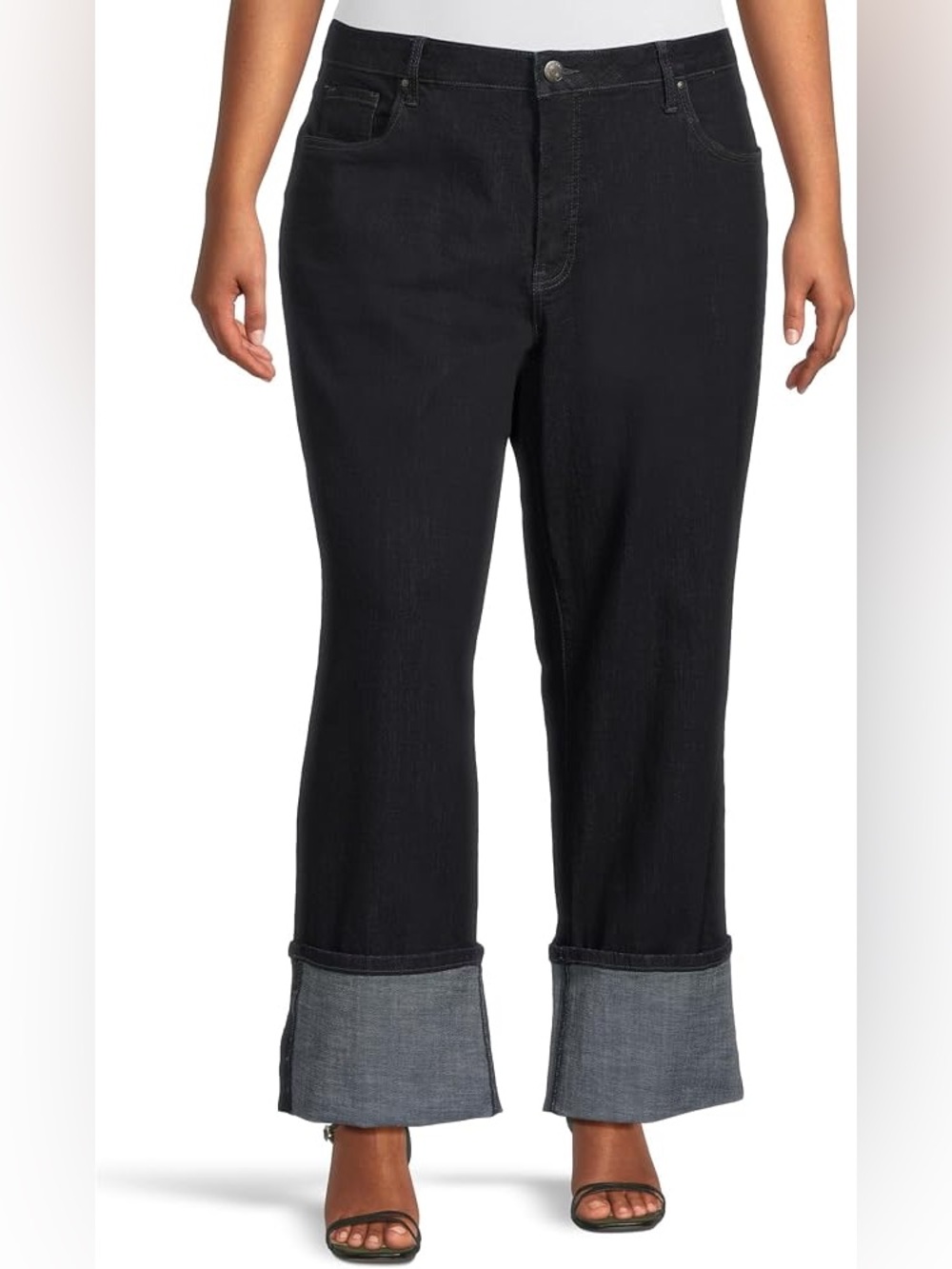 NEW KUT from The Kloth Plus Size Charlotte High Rise Fab Ab Wide Cuffed